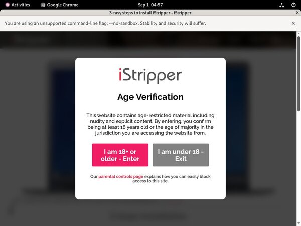 Istripper.com Billing Page