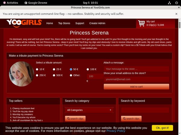 PrincessSerena Signup Discount