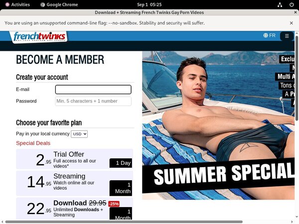 Twinks French Membership Discount